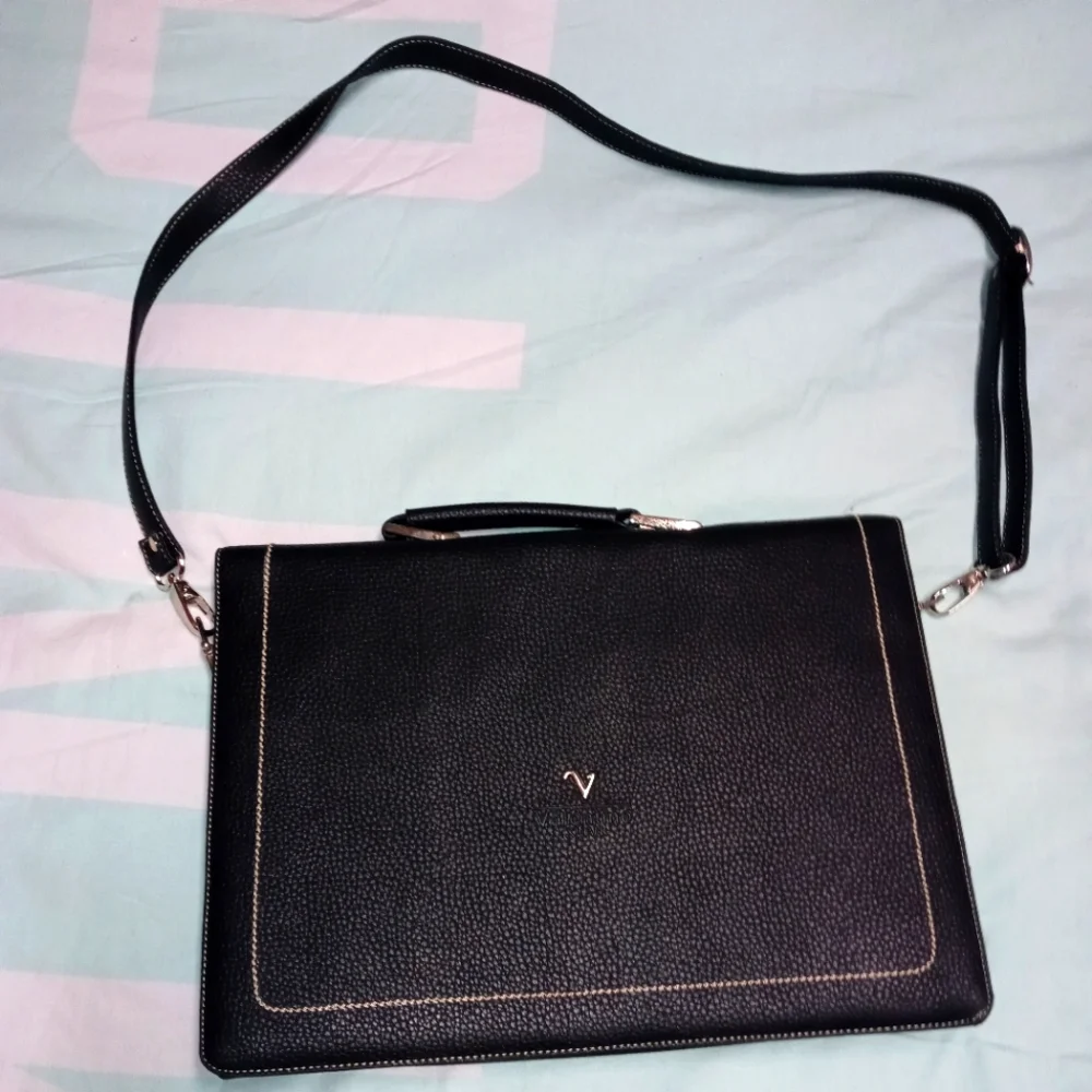 Black Laptop Briefcase Bag with Shoulder Strap